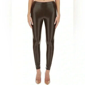 Michael kors black vegan leather stretch day 2 nite  trendy leggings ankle zip 0